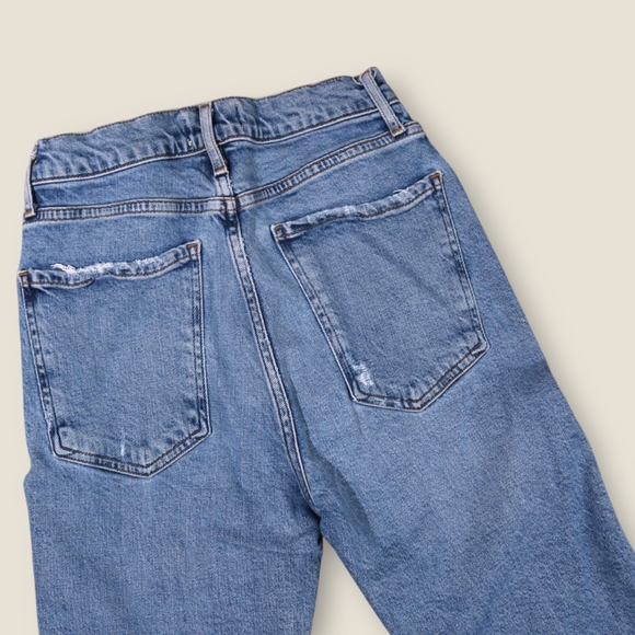 Agolde Womens Blue Denim Distressed High-Rise Button Fly Cropped Jeans Size 25 - Picture 6 of 10